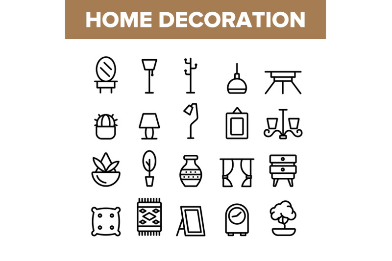 collection-home-decoration-items-vector-icons-set