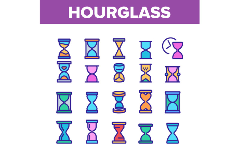hourglass-color-elements-icons-set-vector