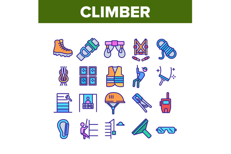 climber-equipment-collection-icons-set-vector