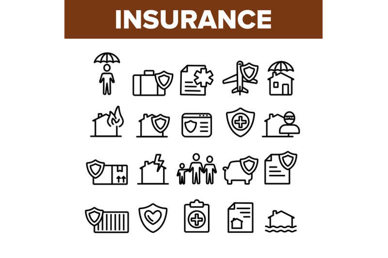 insurance-collection-elements-vector-icons-set