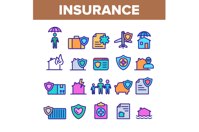 insurance-color-elements-vector-icons-set