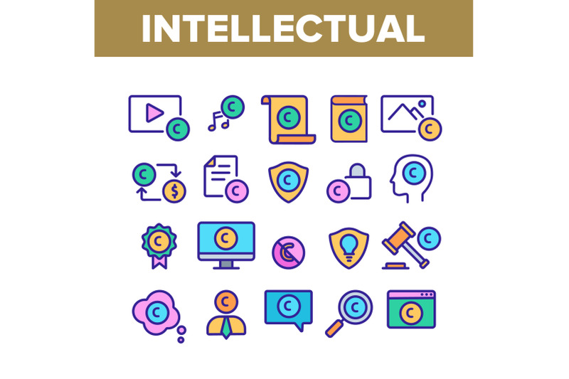 intellectual-property-collection-icons-set-vector