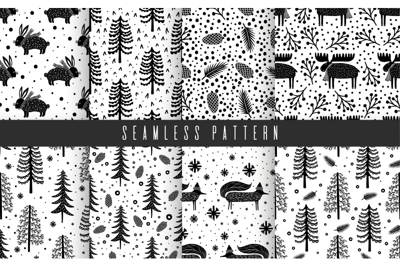 canada-pattern-set-black-and-white