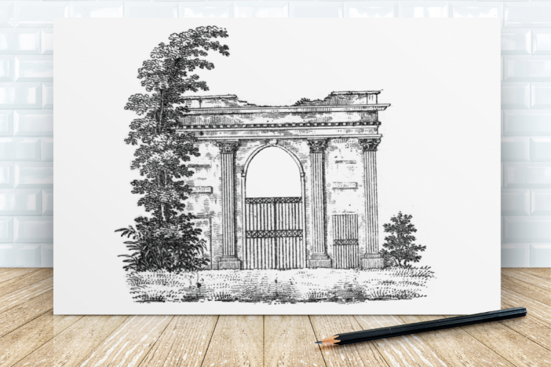 vintage-illustration-of-antique-victorian-gate-antique-gate