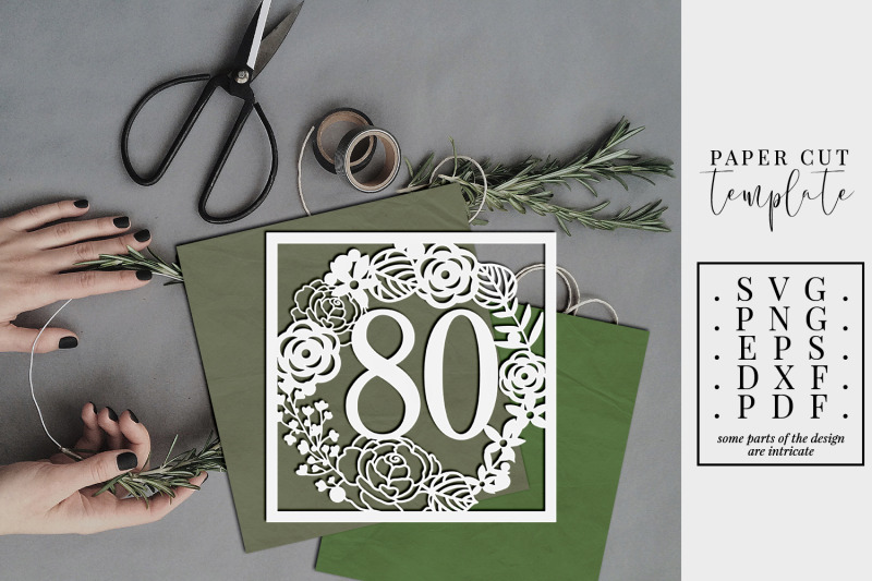 80-birthday-square-papercut-template-80th-birthday-svg-pdf