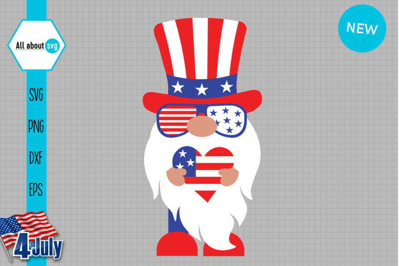 Download Patriotic Gnome Svg, gnomes Svg, 4th Of July Svg By All ...