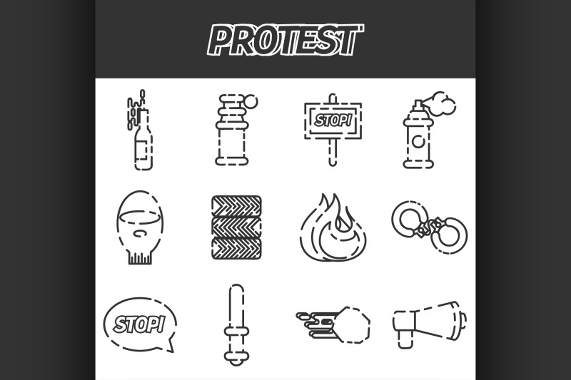 protest-icon-set