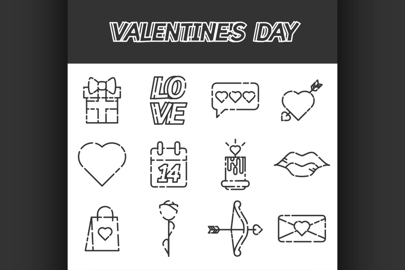 valentines-day-flat-icons-set