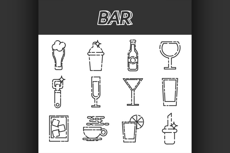 bar-flat-icons-set