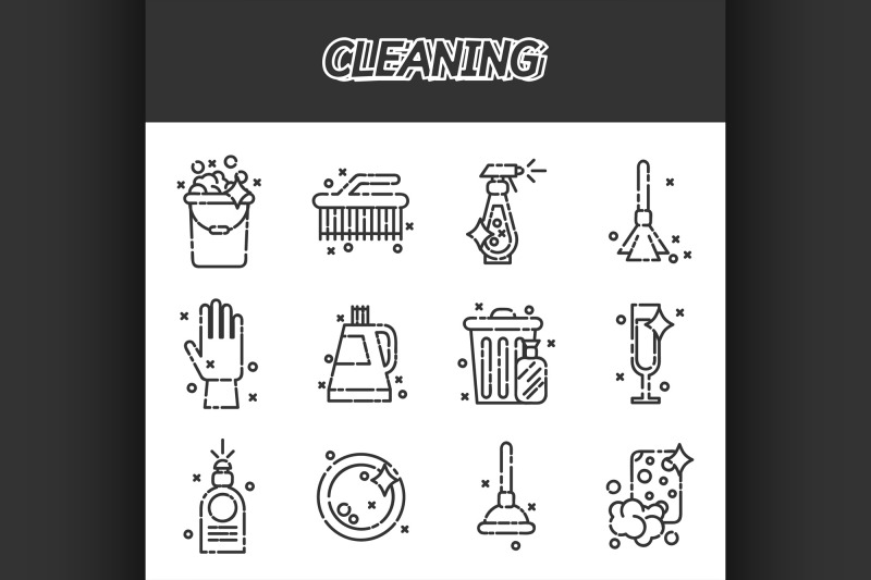 cleaning-icons-set