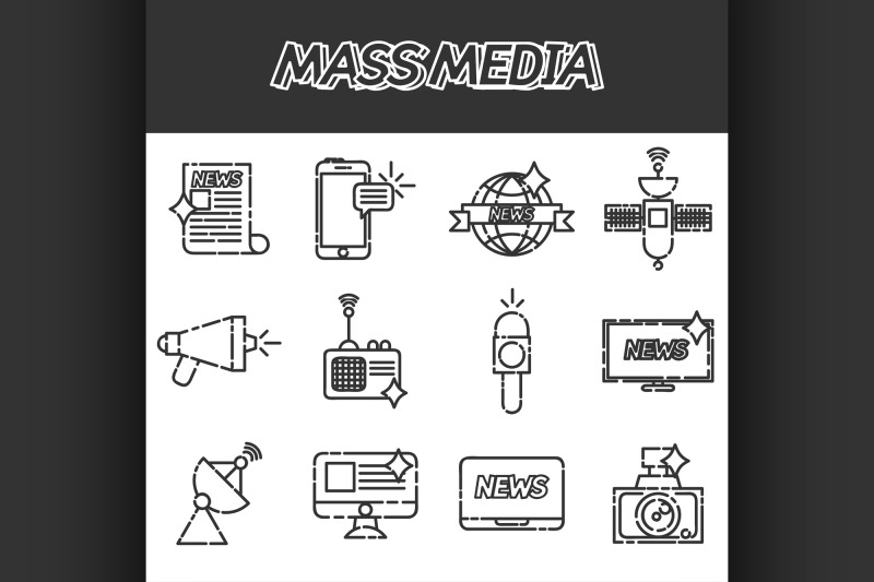 mass-media-icons-set