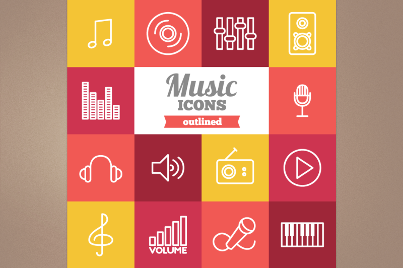 outlined-music-icons