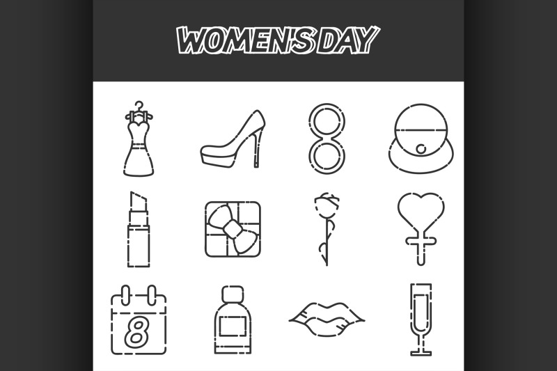 womens-day-icons-set