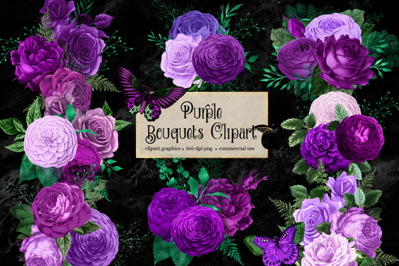 purple-bouquets-clipart