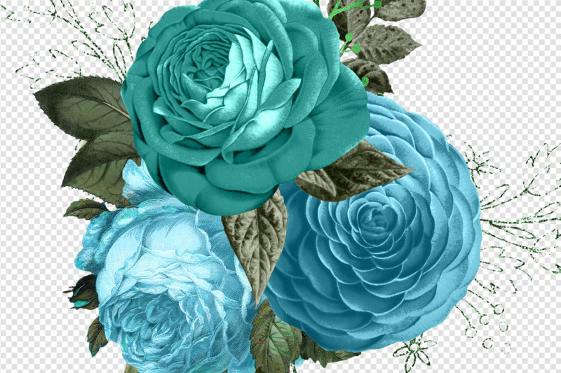 turquoise-bouquets-clipart