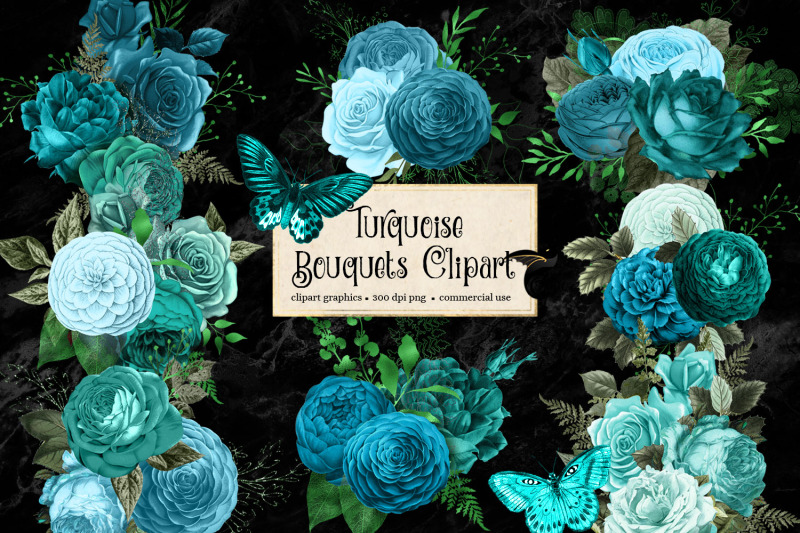 turquoise-bouquets-clipart