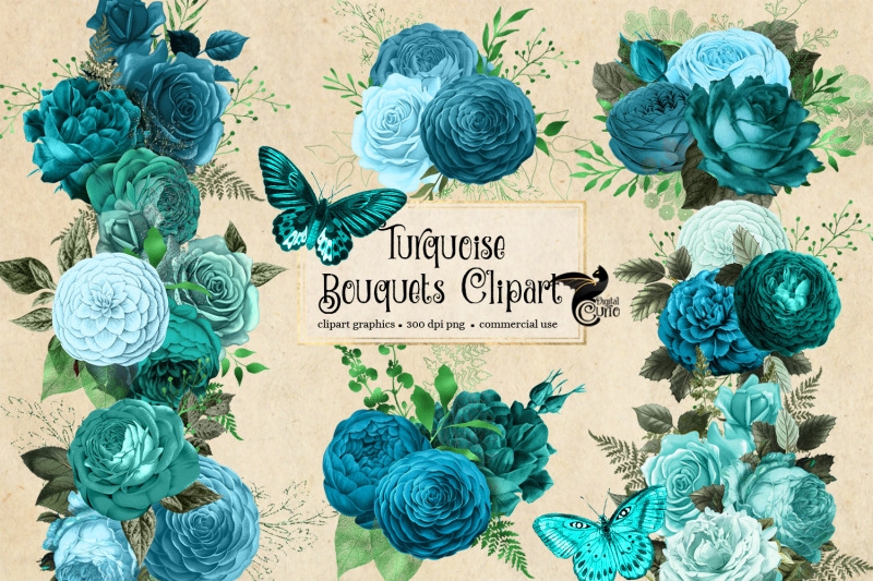 turquoise-bouquets-clipart