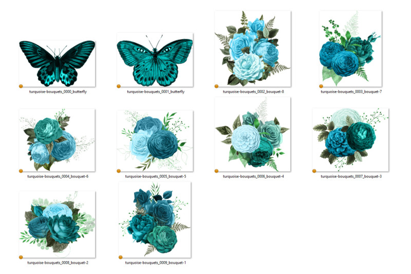 turquoise-bouquets-clipart