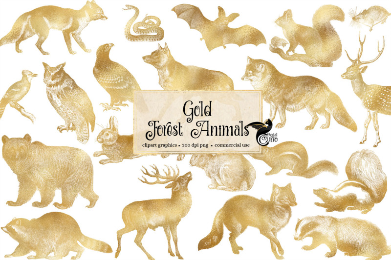 gold-forest-animals-clipart