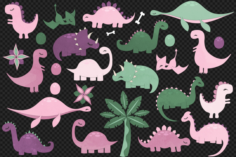 cute-pink-dinosaurs-clipart