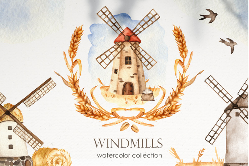 windmills-watercolor-clipart-cards-frames-wreaths-patterns