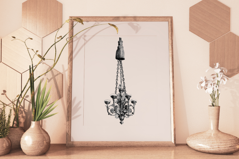 french-chandelier-printable-vintage-chandelier-art-print