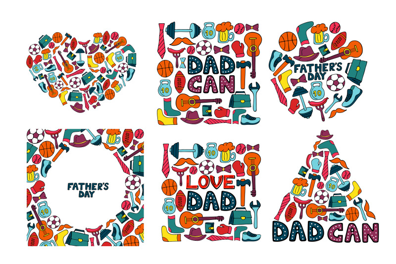 Happy Father's Day. Greeting cards and seamless pattern By ...