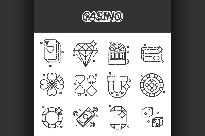 casino-flat-icons-set