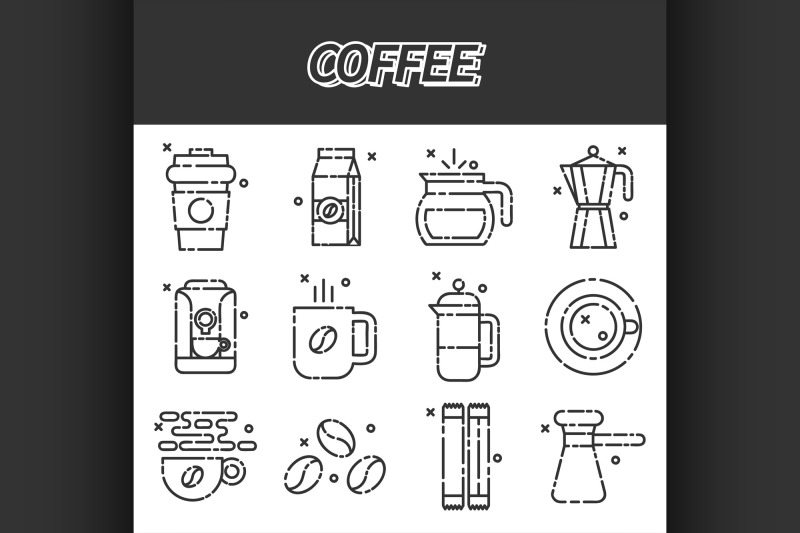 coffee-flat-icons-set