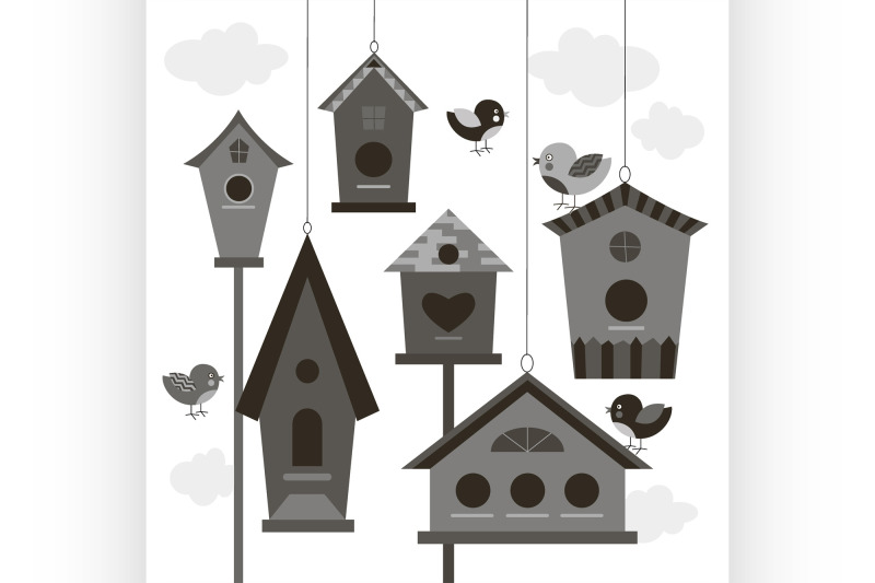 collection-of-birds-and-birdhouses