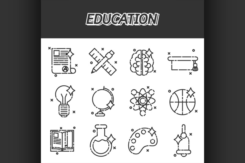 education-flat-icons-set