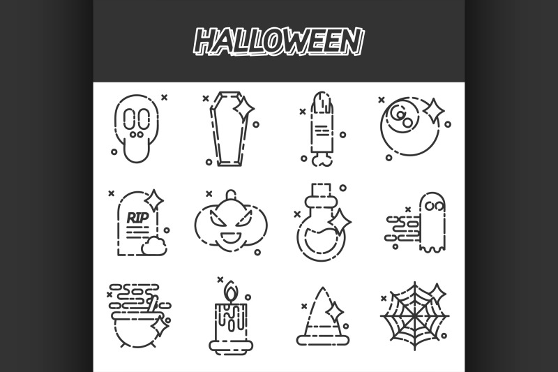 halloween-flat-icons-set