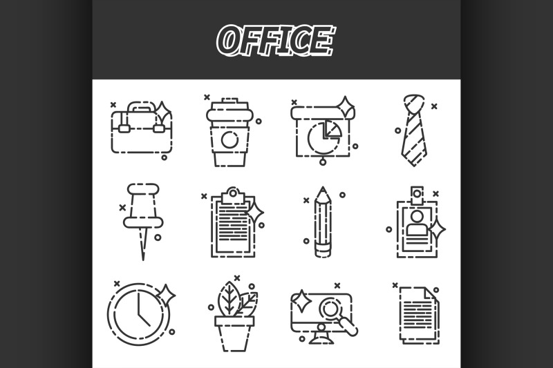 office-flat-icons-set