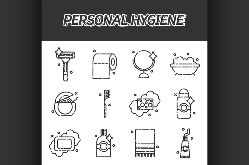 personal-hygiene-flat-icons-set