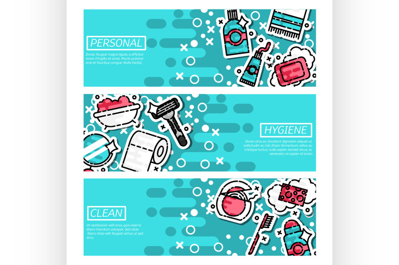 set-of-horizontal-banners-about-personal-hygiene