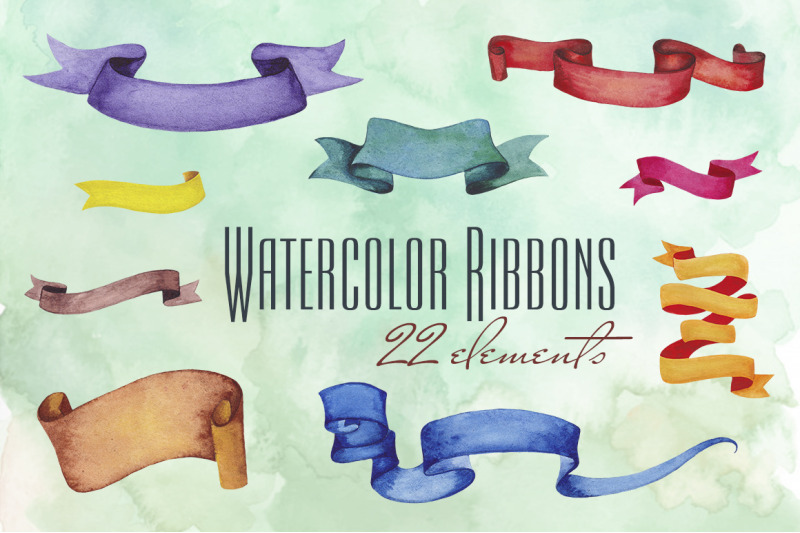 watercolor-ribbons