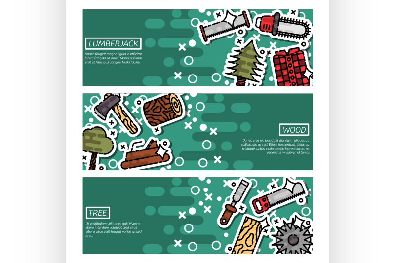 set-of-horizontal-banners-about-lumberjack