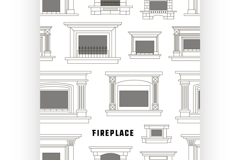 set-of-vector-fireplace-icons-design-pattern