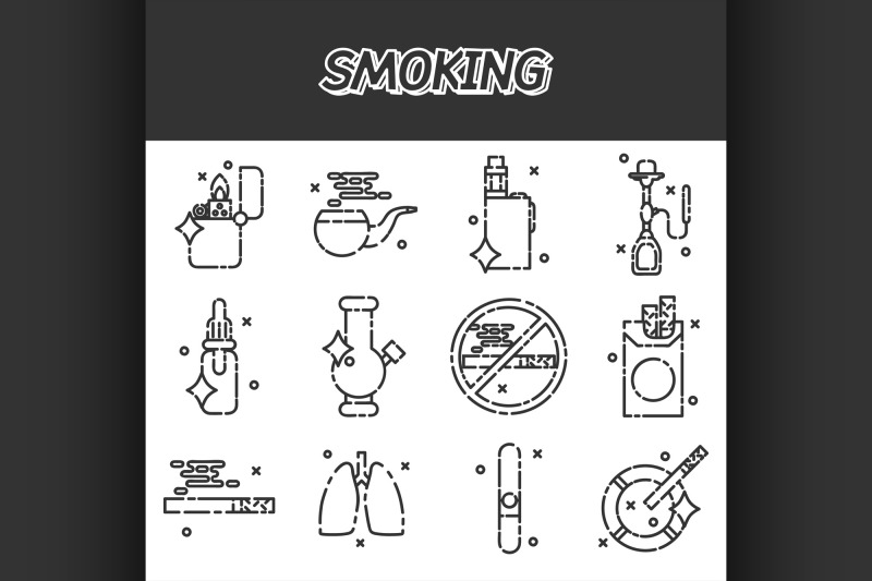 smoking-flat-icons-set