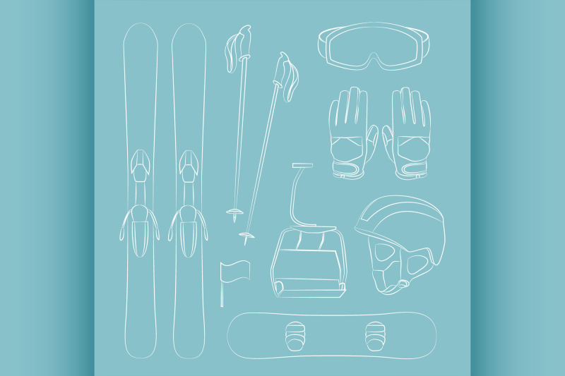 vector-set-of-ski-and-snowboard-equipment-icons