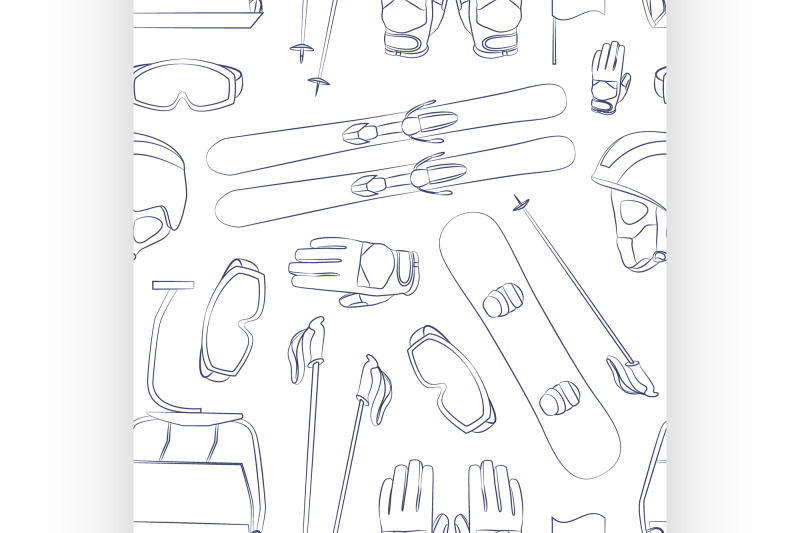 vector-set-of-ski-and-snowboard-equipment-pattern