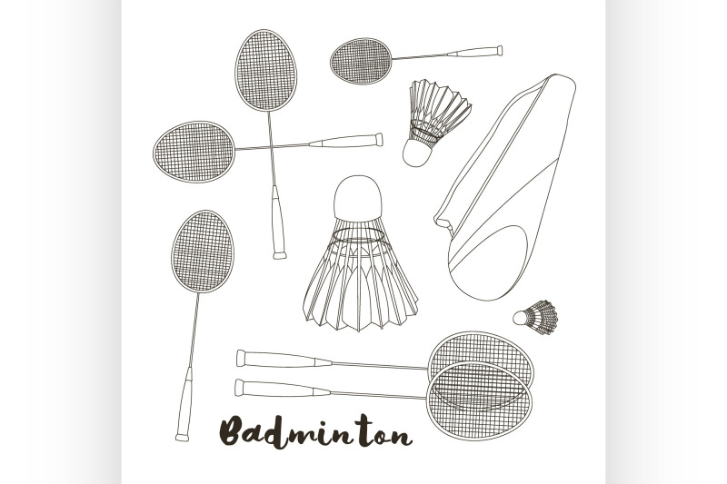 badminton-labels-and-icons-set