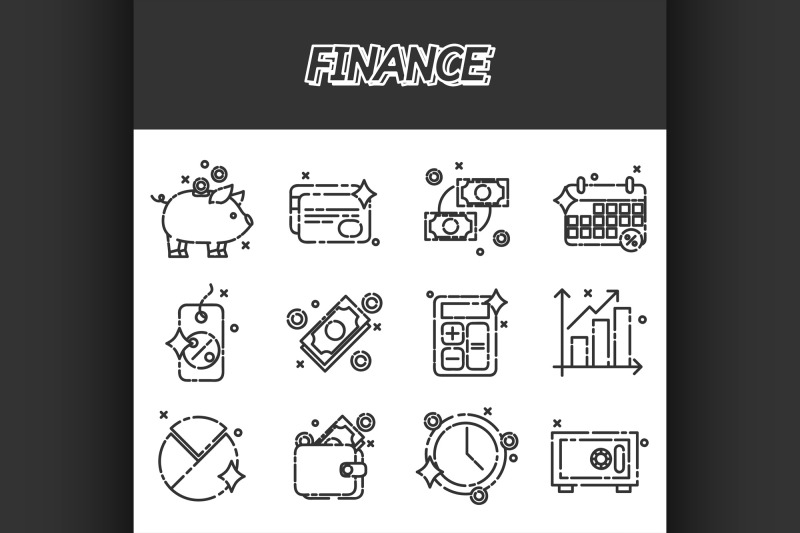 finance-flat-icons-set