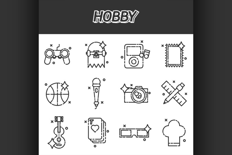 hobby-flat-icons-set