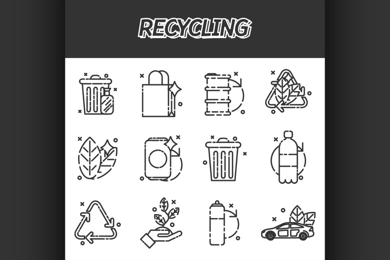 recycling-flat-icons-set