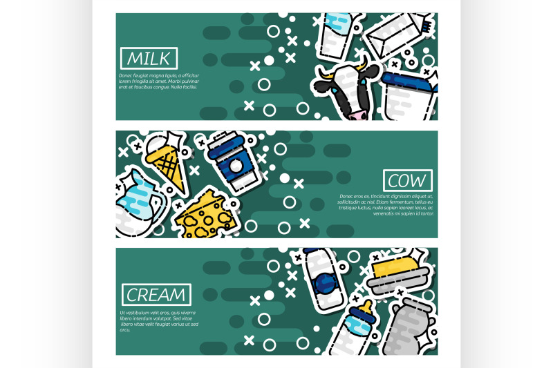 set-of-horizontal-banners-about-milk