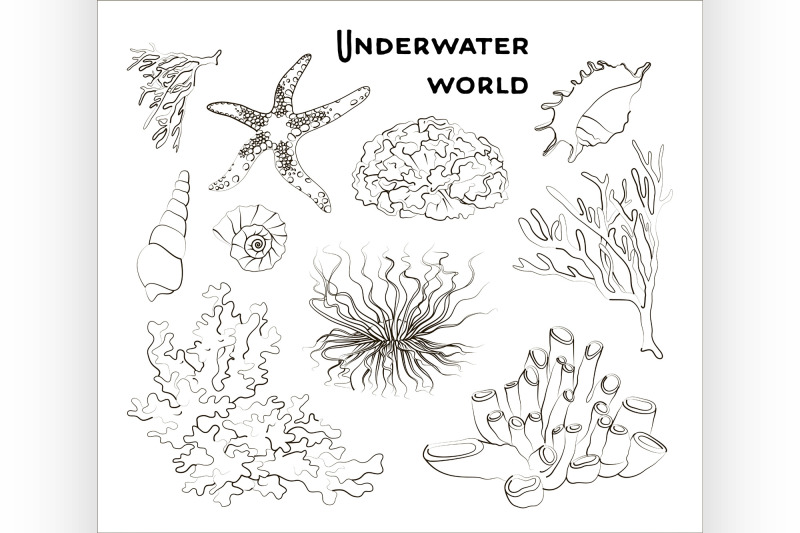 set-of-underwater-objects