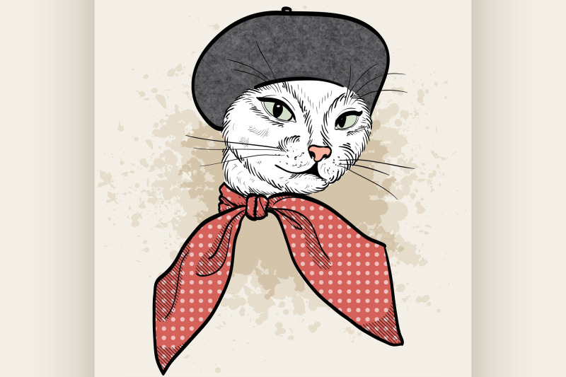 vector-color-set-of-elegant-cat-woman-face