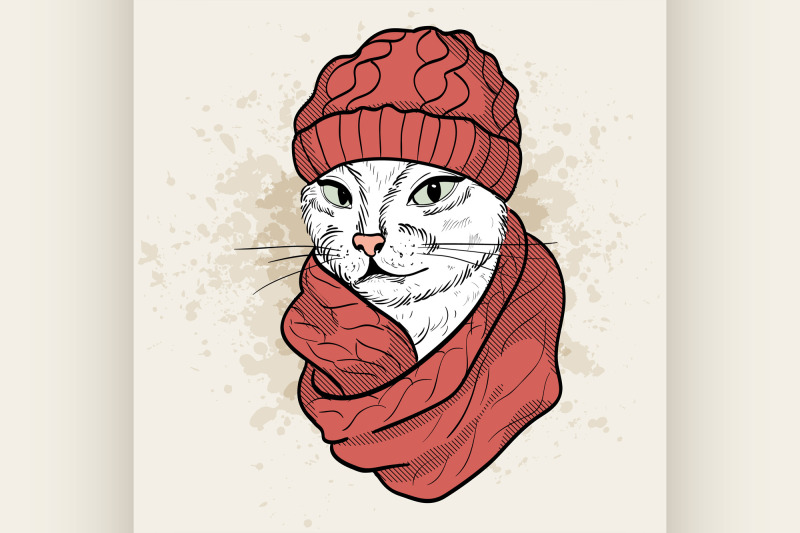 vector-color-set-of-elegant-cat-woman-face