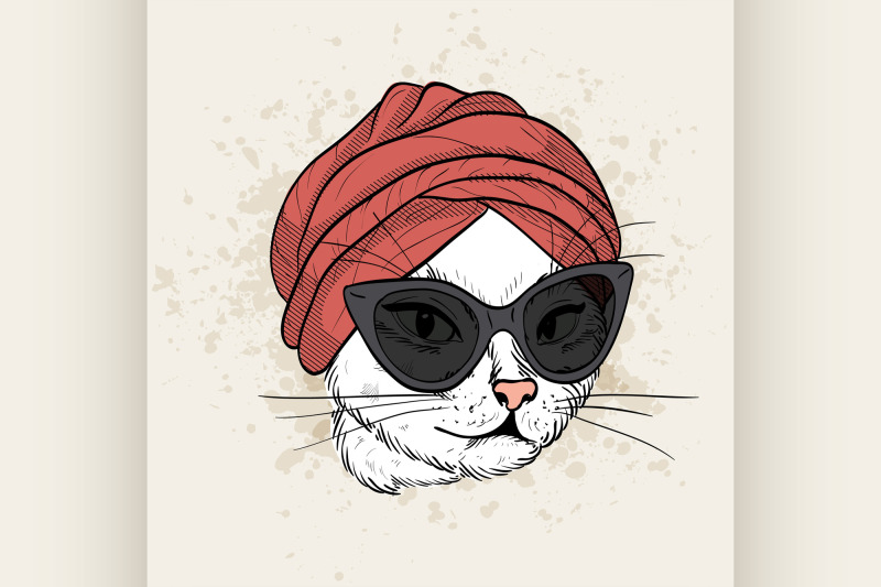 vector-color-set-of-elegant-cat-woman-face